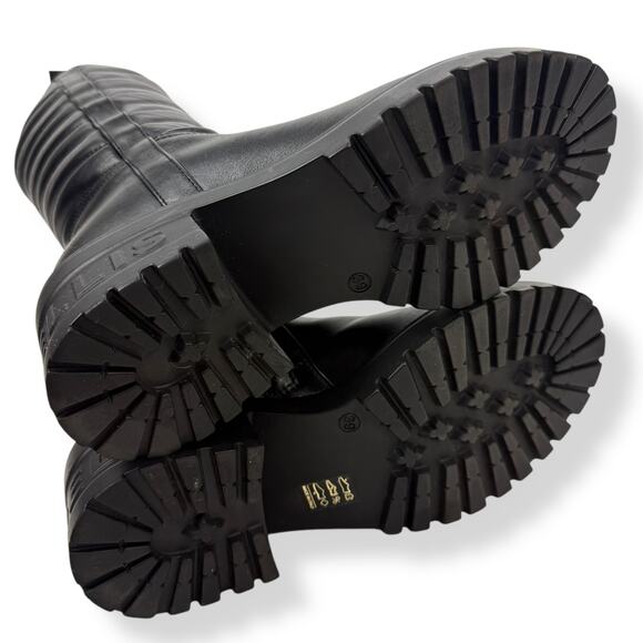 New Italian MARC ELLIS black leather motorcycle platform combat boots - Picture 8 of 16